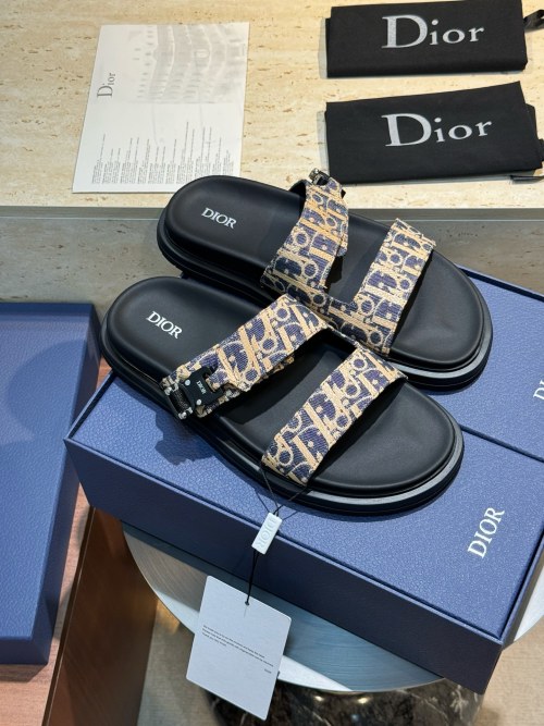 Dior Aqua Men's Oblique Print Sandals With Adjustable Straps Size 38-44 1 Dior Aqua Men's Oblique Print Sandals With Adjustable Straps Size 38-44