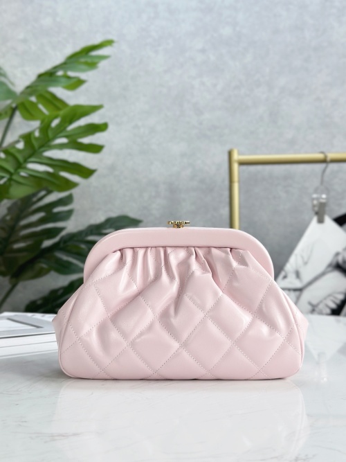 Chanel Pink Quilted Leather Clutch, 16*24*8cm - Timeless Elegance 1 Chanel Pink Quilted Leather Clutch, 16*24*8cm - Timeless Elegance