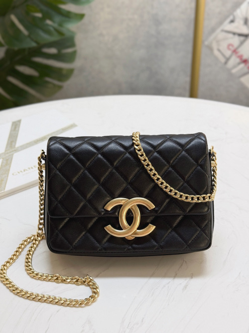 Chanel Classic Flap Bag, 20 cm, Black Leather with Gold Hardware 1 Chanel Classic Flap Bag, 20 cm, Black Leather with Gold Hardware