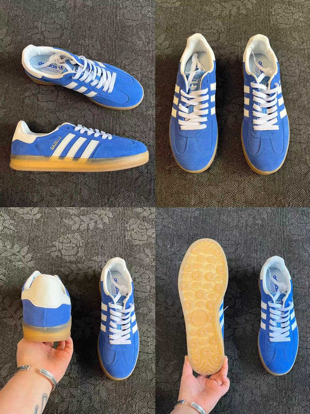 349 💰正品原盒 adidas originals Gazelle Indoor 潮流休闲 低帮板鞋 7色合集 🔥 size：36-46 Atp代工厂原盒！ 近期大热的Gazelle Indloor太好穿了，满满的复古感 适合这个季节穿 支持得物App/识货App鉴定 支持90 天无理由售后