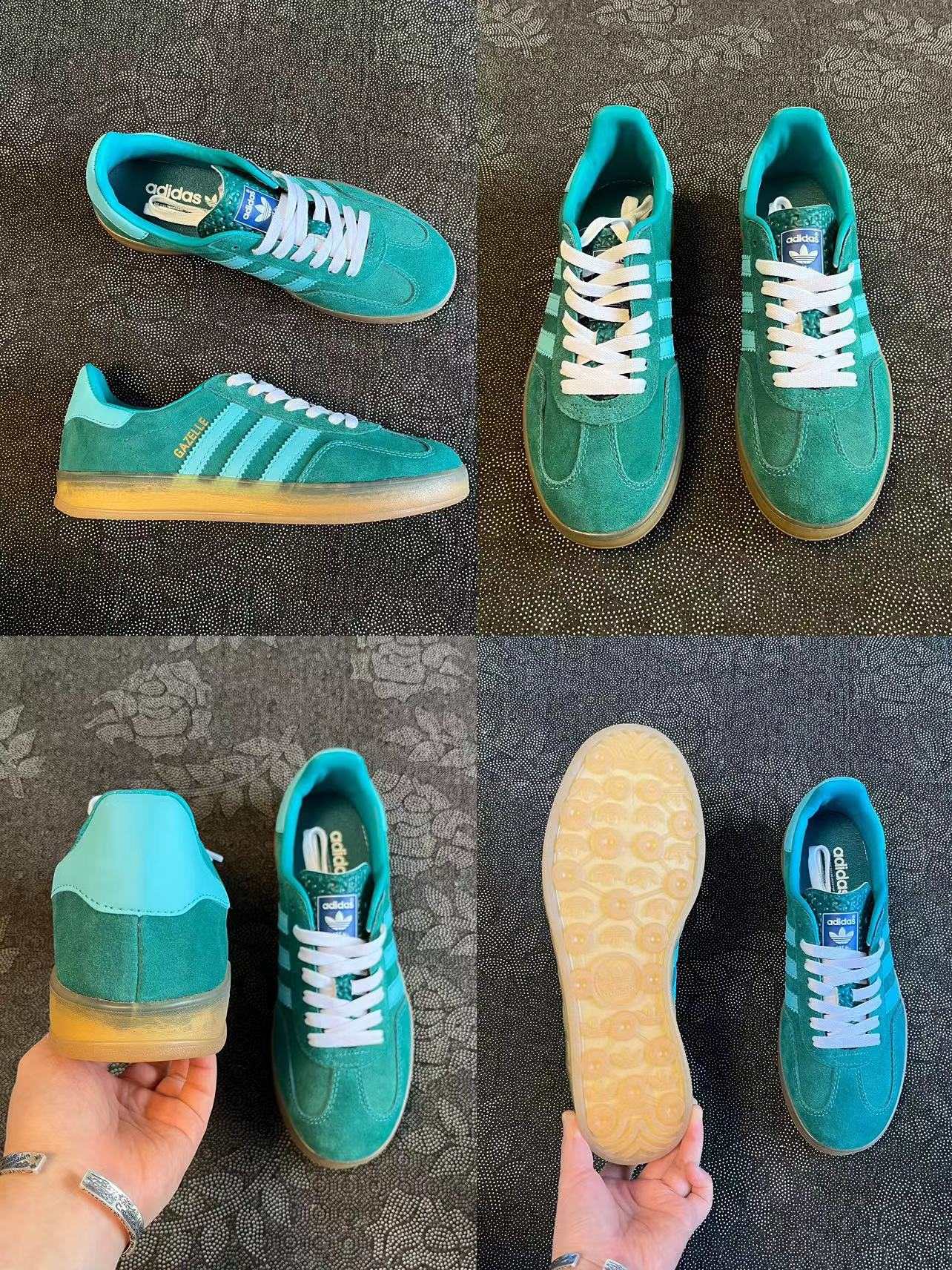 349 💰正品原盒 adidas originals Gazelle Indoor 潮流休闲 低帮板鞋 7色合集 🔥 size：36-46 Atp代工厂原盒！ 近期大热的Gazelle Indloor太好穿了，满满的复古感 适合这个季节穿 支持得物App/识货App鉴定 支持90 天无理由售后