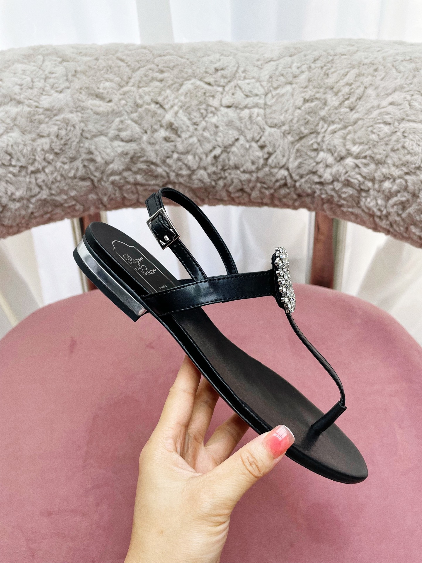 “European Style Parisian Sandals: Vintage, Comfortable, Elegant with Italian Leather Soles and Custom Metal Buttons” - 图片 3