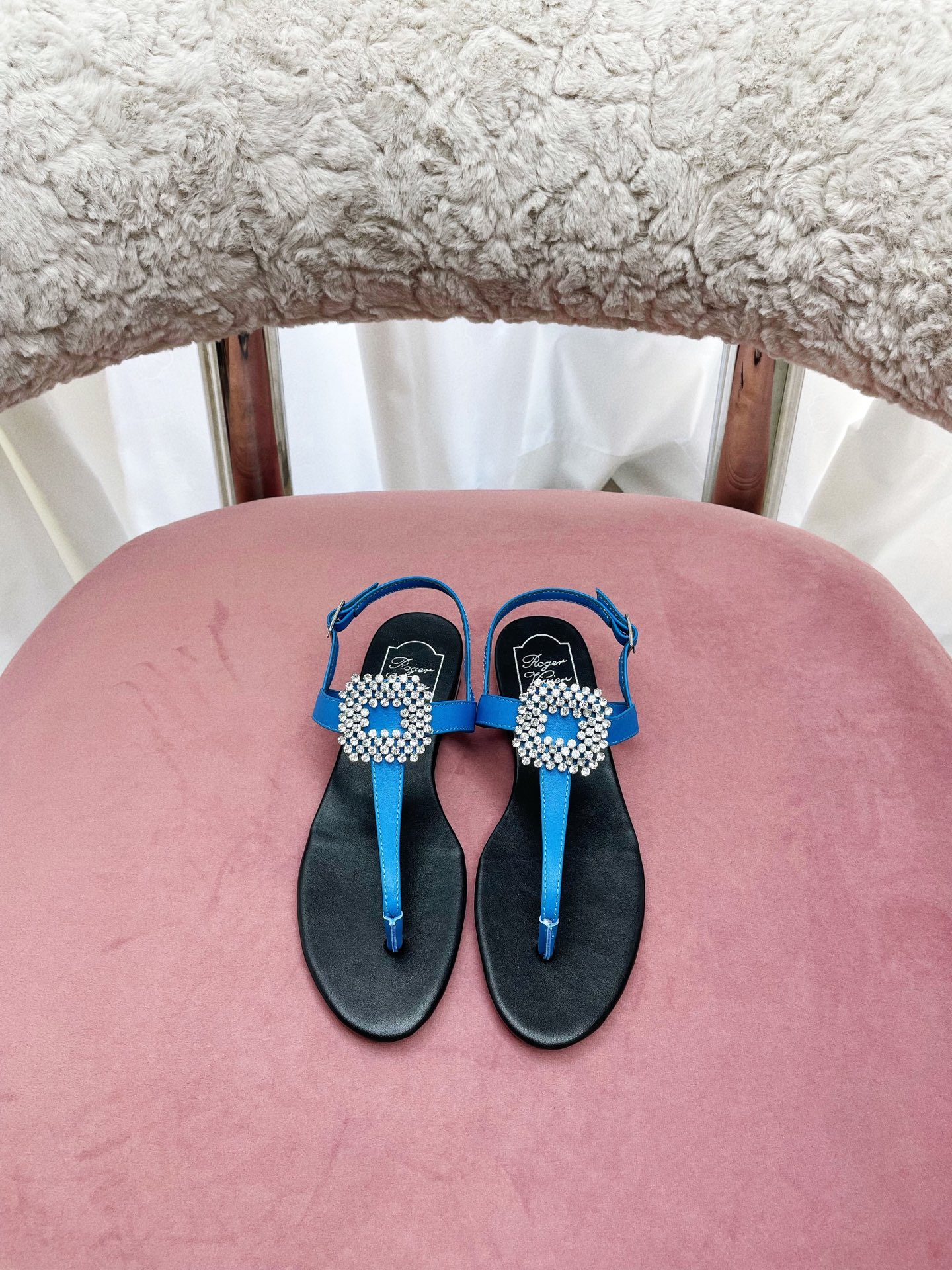 European Style Paris Summer Sandals with Square Diamond – Vintage, Comfort, Elegance, Italian Leather, Customized Details