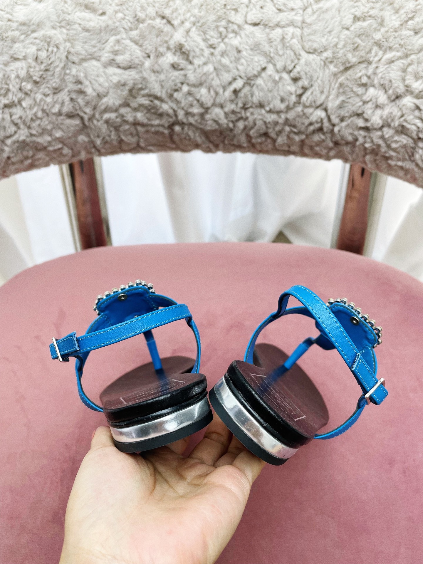 European Style Paris Summer Sandals with Square Diamond – Vintage, Comfort, Elegance, Italian Leather, Customized Details - 图片 6