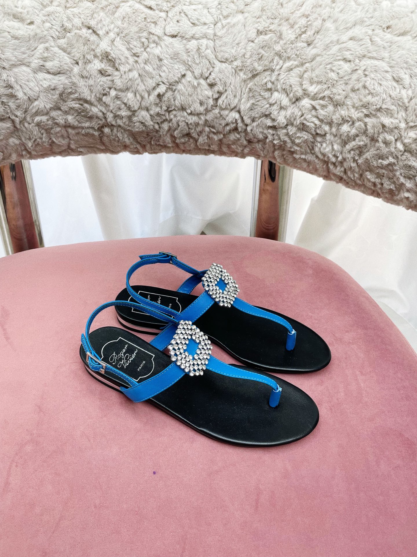 European Style Paris Summer Sandals with Square Diamond – Vintage, Comfort, Elegance, Italian Leather, Customized Details - 图片 2