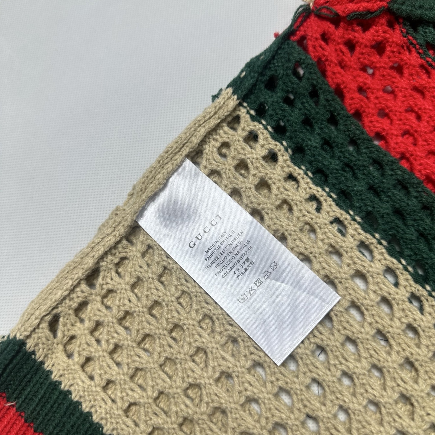 GUCCI/古驰 26SS复古镂空短袖针织衫 米黄红-Chinese UA Cheap High Quatity Brand Clothes Bags handbags Sneakers wholesale wholesaler seller from China Factory suppliers Fashion Clothing Shoes best Quality Beautiful Price GUCCI/古驰 26SS复古镂空短袖针织衫 米黄红