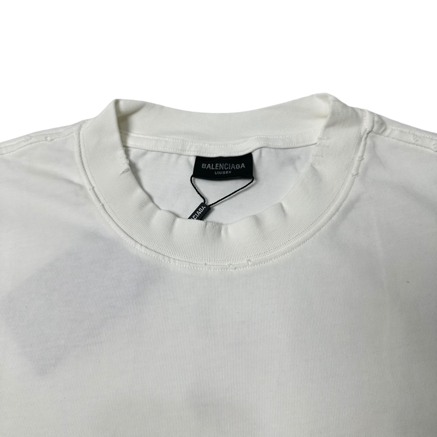 BALENCIAGA/巴黎世家 2026新版立体凹凸银色胶带短袖T恤 黑色 白色 BALENCIAGA/巴黎世家 2026新版立体凹凸银色胶带短袖T恤 黑色 白色