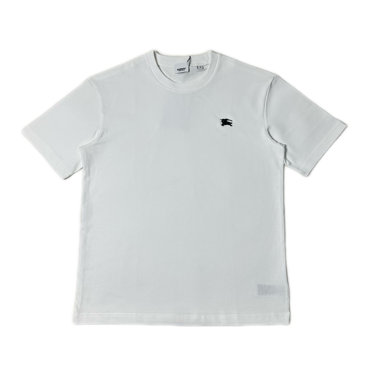 BURBERRY/巴宝莉 经典金属战马徽标圆领短袖 黑色 白色