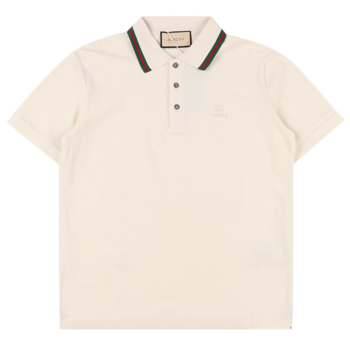 GUCCI/古驰 双G字母硅胶短袖Polo衫 黑色 白色 杏色 GUCCI/古驰 双G字母硅胶短袖Polo衫 黑色 白色 杏色