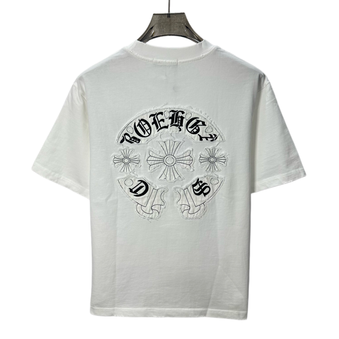CHROME HEARTS/克罗心 26SS重工马蹄贴布刺绣圆领短袖 黑色 白色