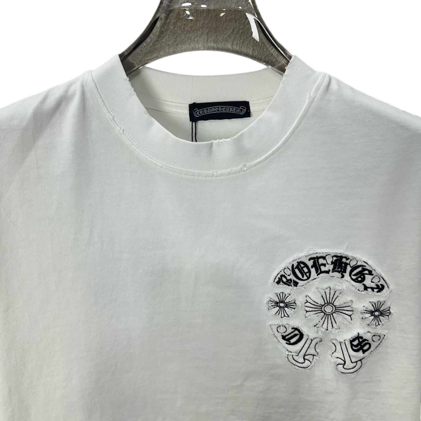 CHROME HEARTS/克罗心 26SS重工马蹄贴布刺绣圆领短袖 黑色 白色