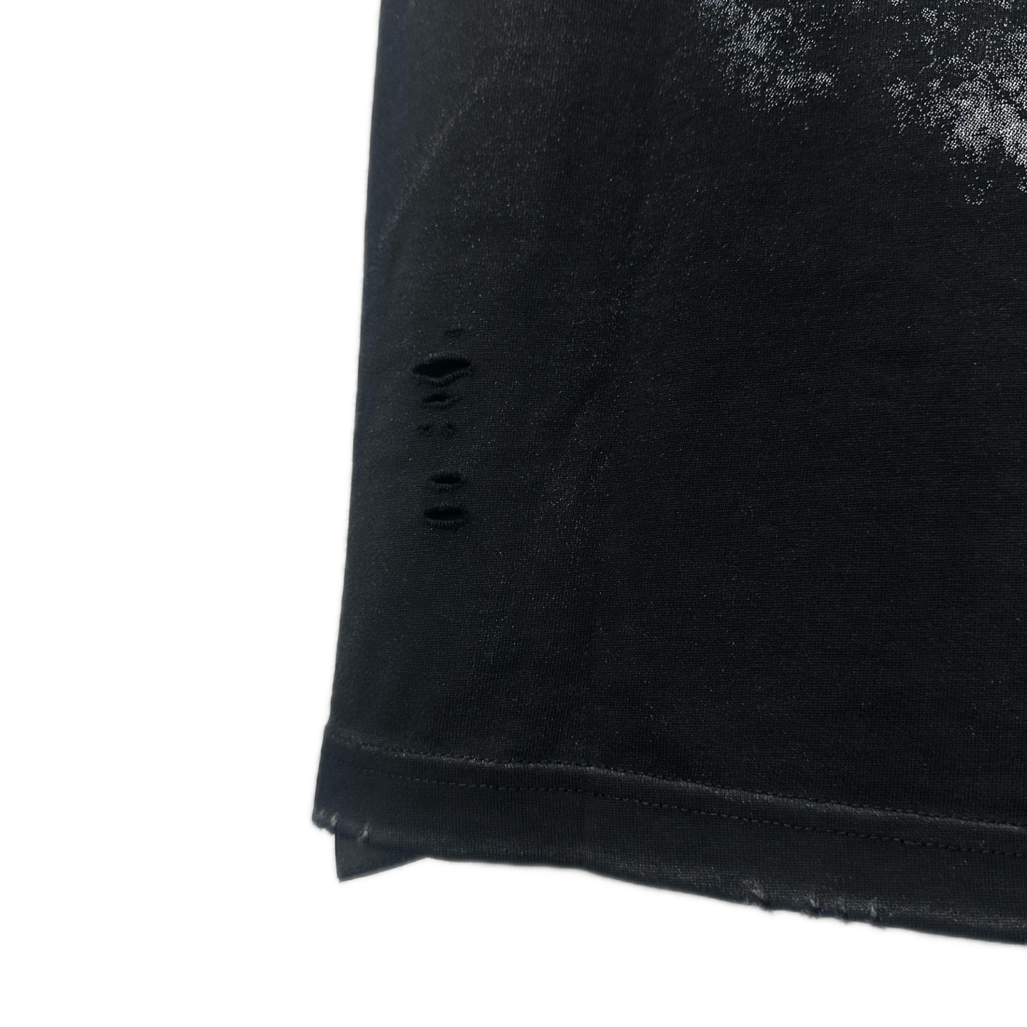 BALENCIAGA/巴黎世家 水洗巴黎铁塔印花破坏圆领短袖 水洗黑