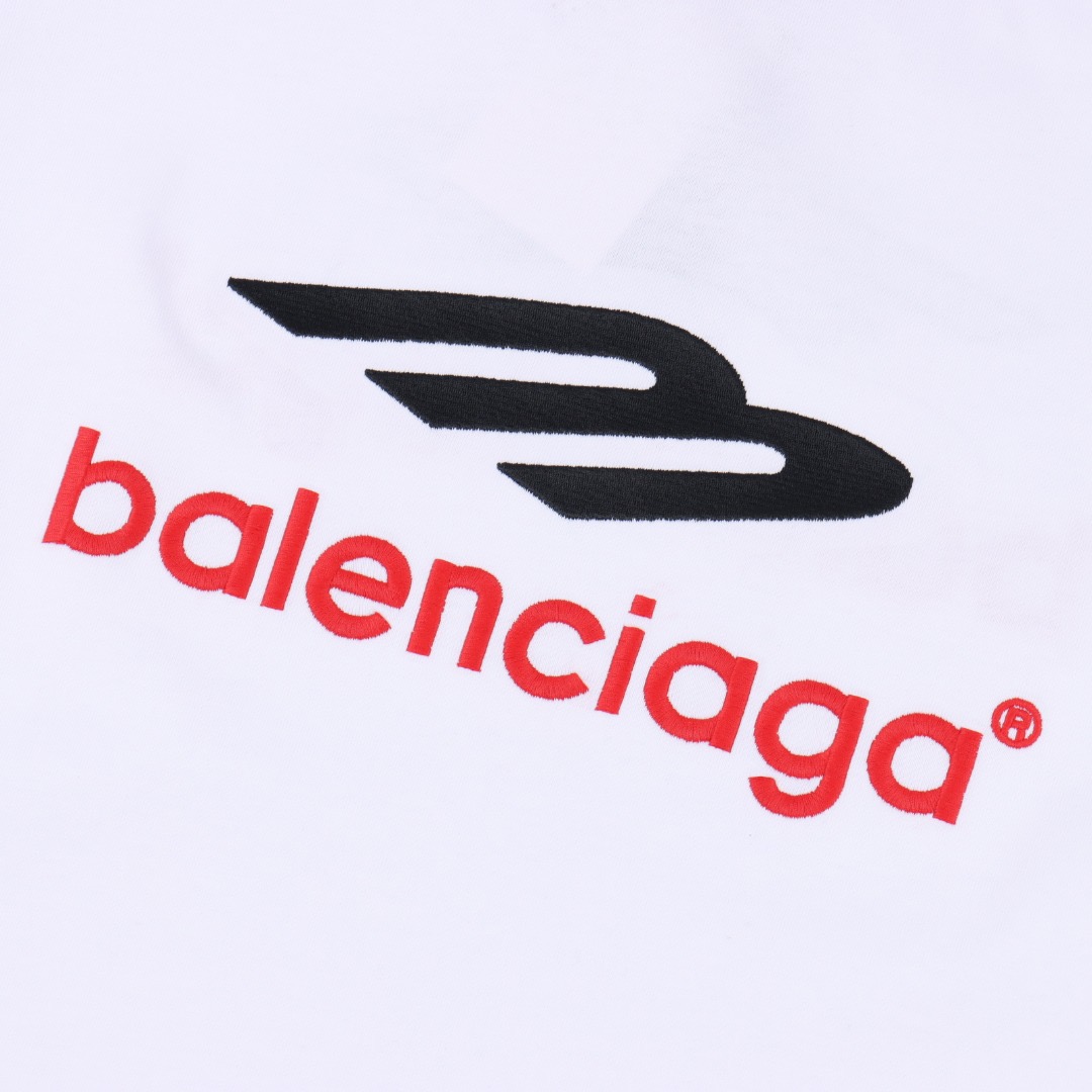BALENCIAGA/巴黎世家 3M字母Logo刺绣圆领短袖T恤 黑色 白色