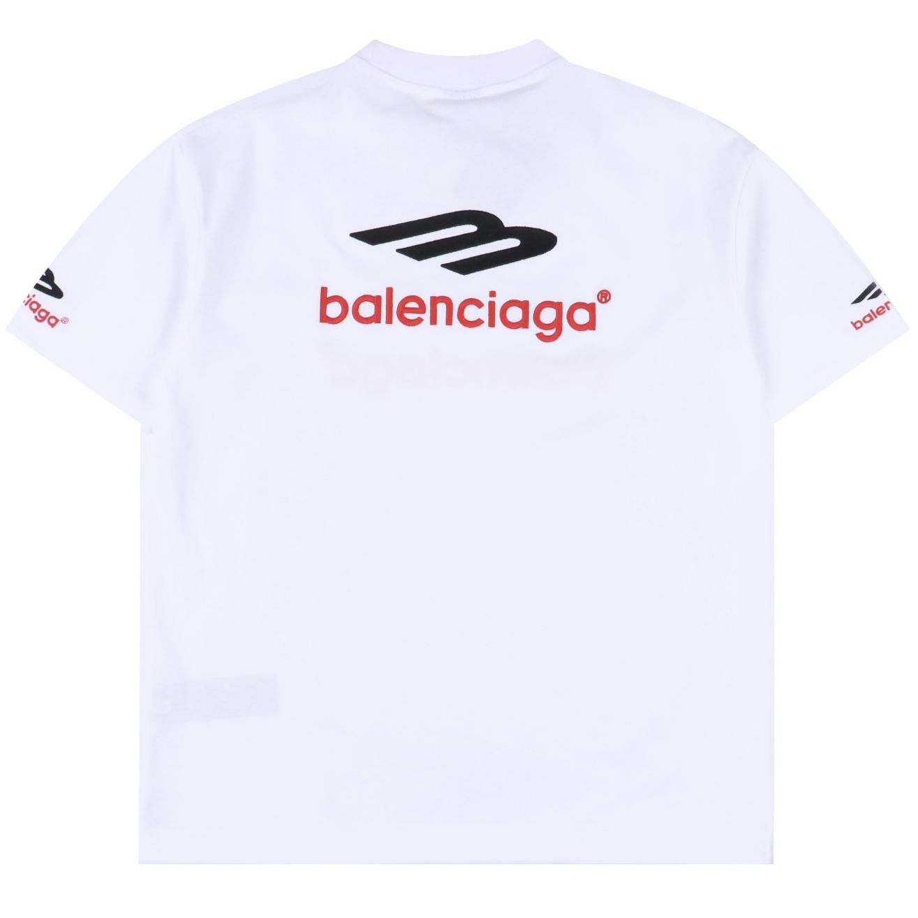 BALENCIAGA/巴黎世家 3M字母Logo刺绣圆领短袖T恤 黑色 白色