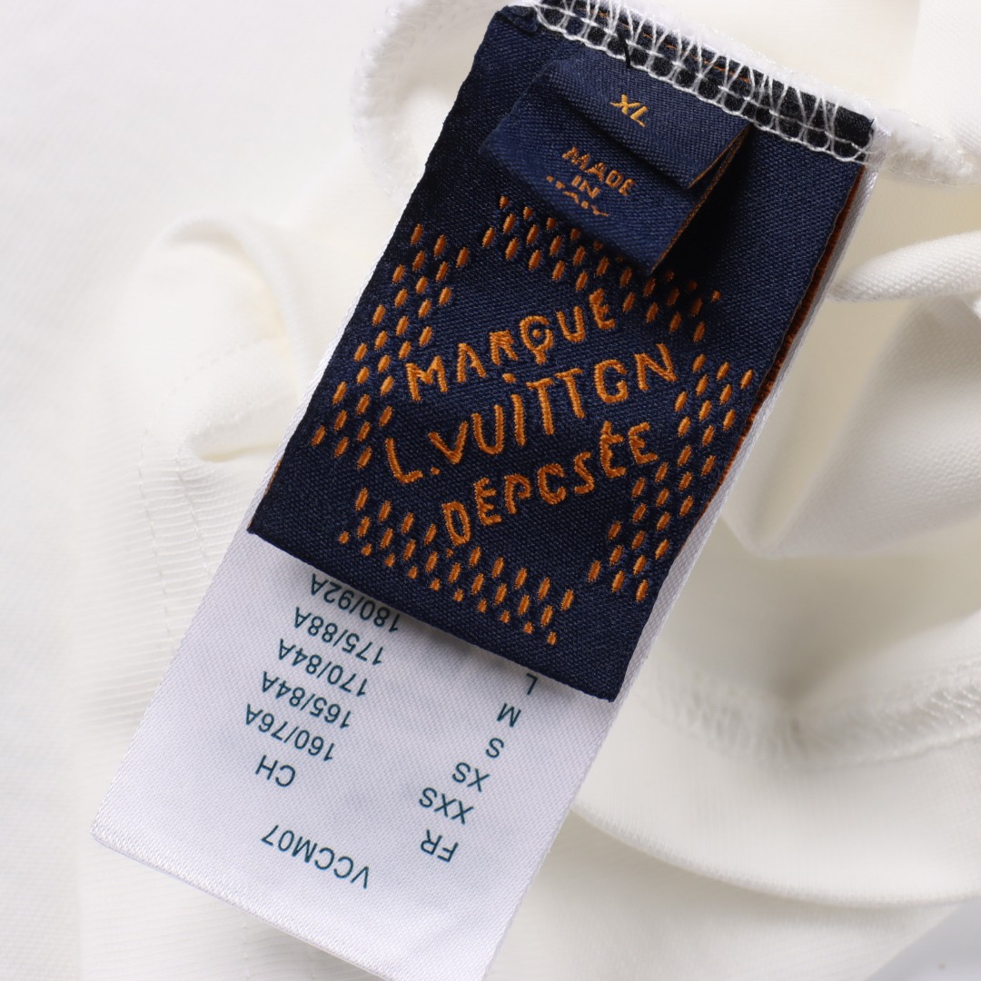 LOUIS VUITTON/路易威登 26SS蓝色字母编织刺绣短袖T恤 黑色 白色