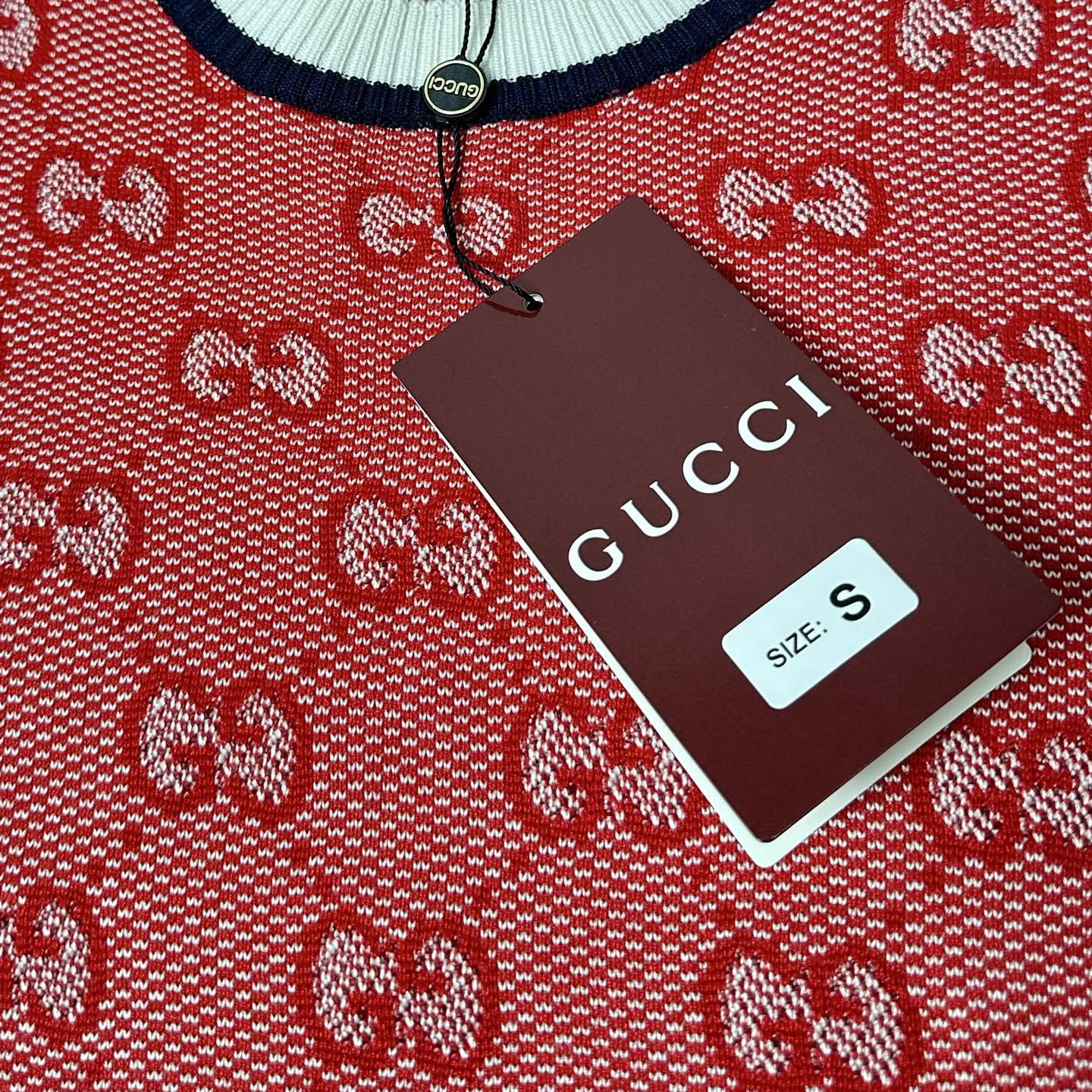 GUCCI/古驰 满印GG提花字母针织短袖 白粉色-Chinese UA Cheap High Quatity Brand Clothes Bags handbags Sneakers wholesale wholesaler seller from China Factory suppliers Fashion Clothing Shoes best Quality Beautiful Price GUCCI/古驰 满印GG提花字母针织短袖 白粉色