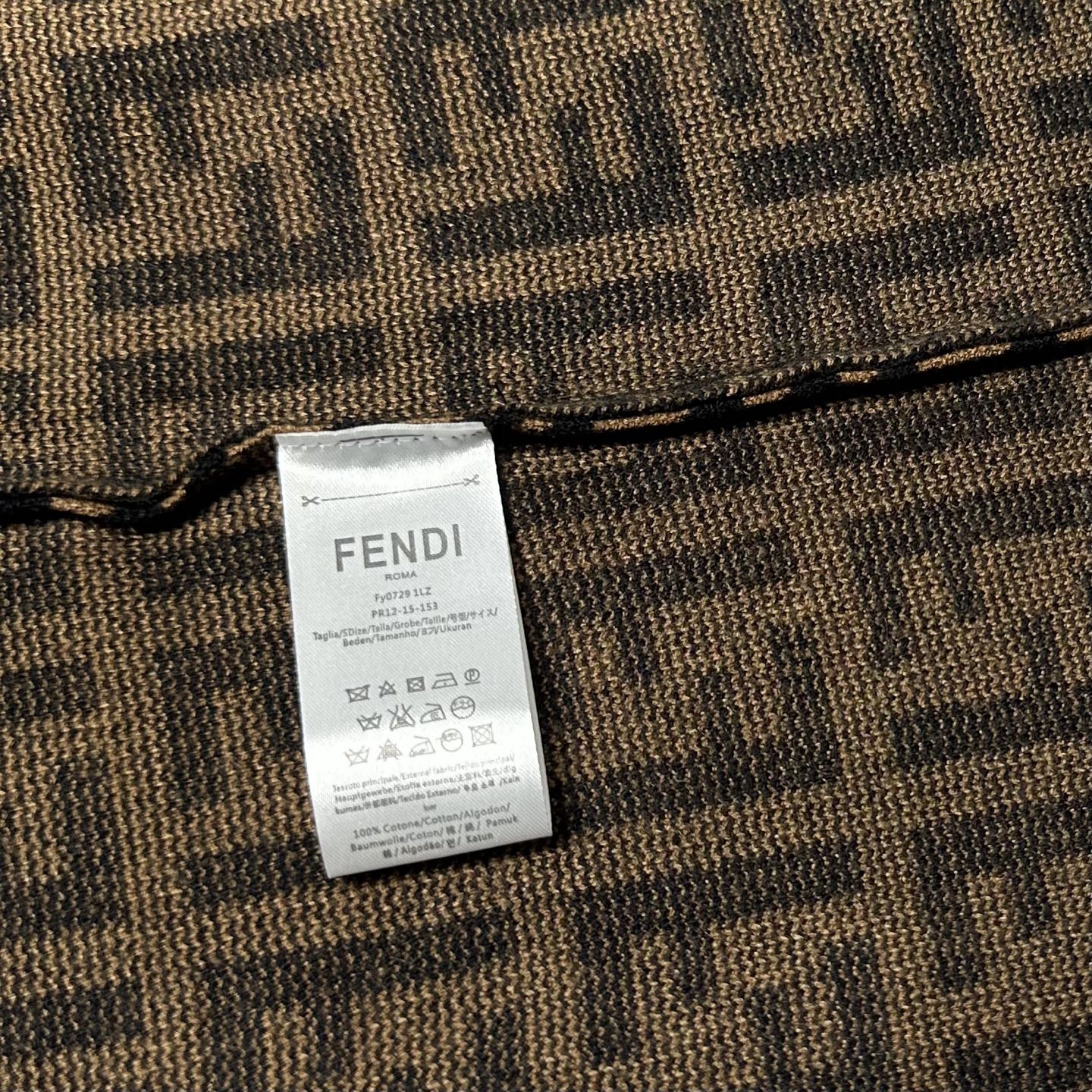 FENDI/芬迪 经典双F满印提花短袖针织衫 标志性FF老花满印设计辨识度拉满