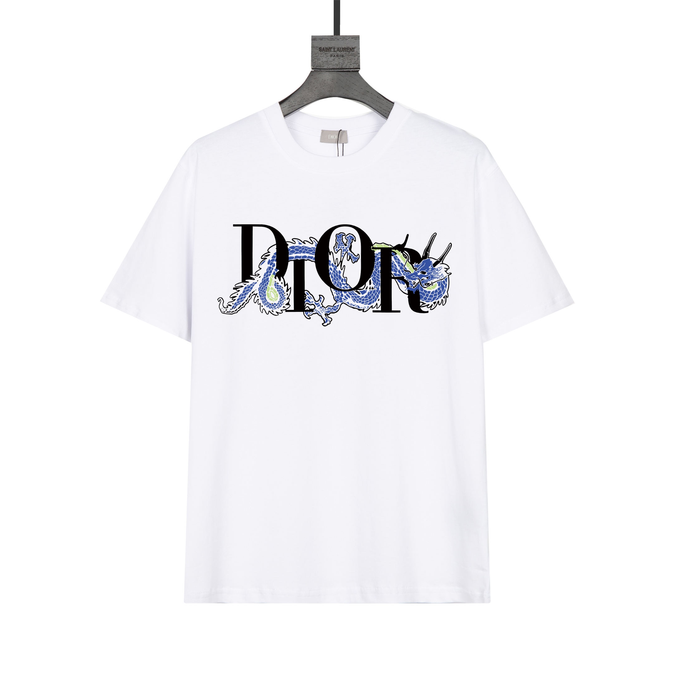 Dior personalizado hilo de 32 hilos, tela de algodón 250 g, el mismo estilo oficial, camiseta de manga corta, moderna y…