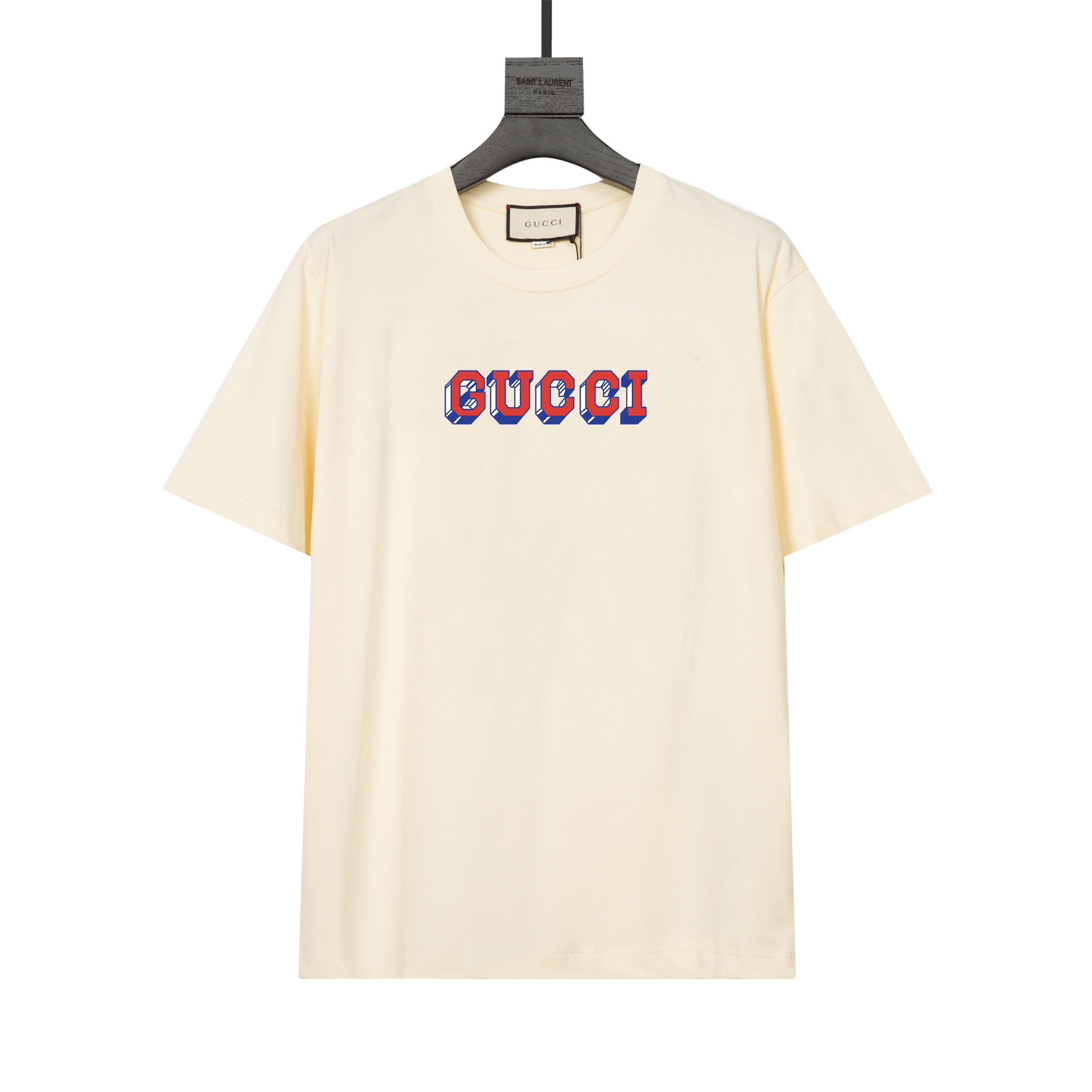 GUCCI personalizado con hilo de 32 cabos, tela de algodón 100% de 260 gramos, mismo estilo oficial, camiseta de manga c…