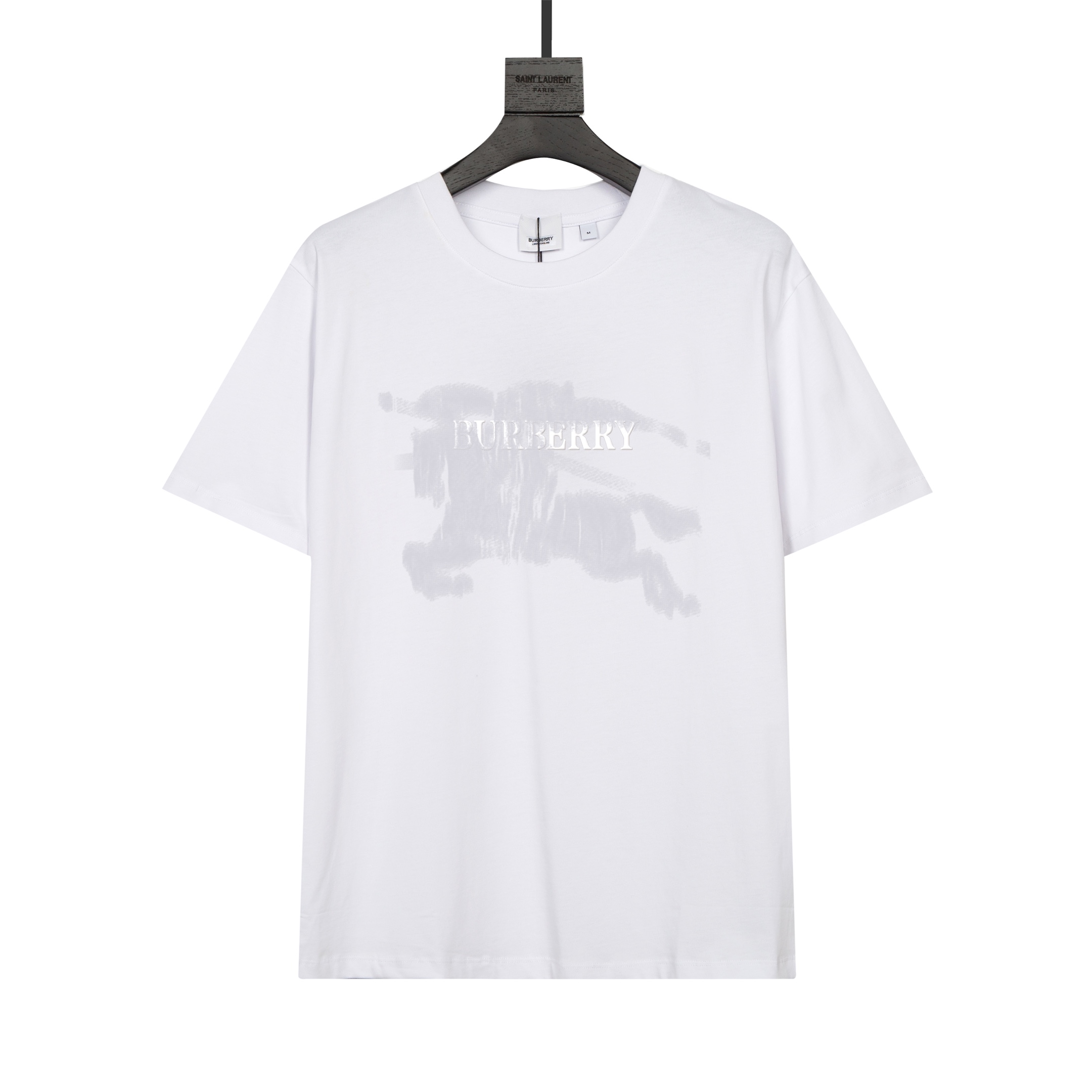 Burberry personalizado, hilo 32 cabos, 260 gramos de algodón puro, mismo estilo oficial, camiseta de manga corta, moder…