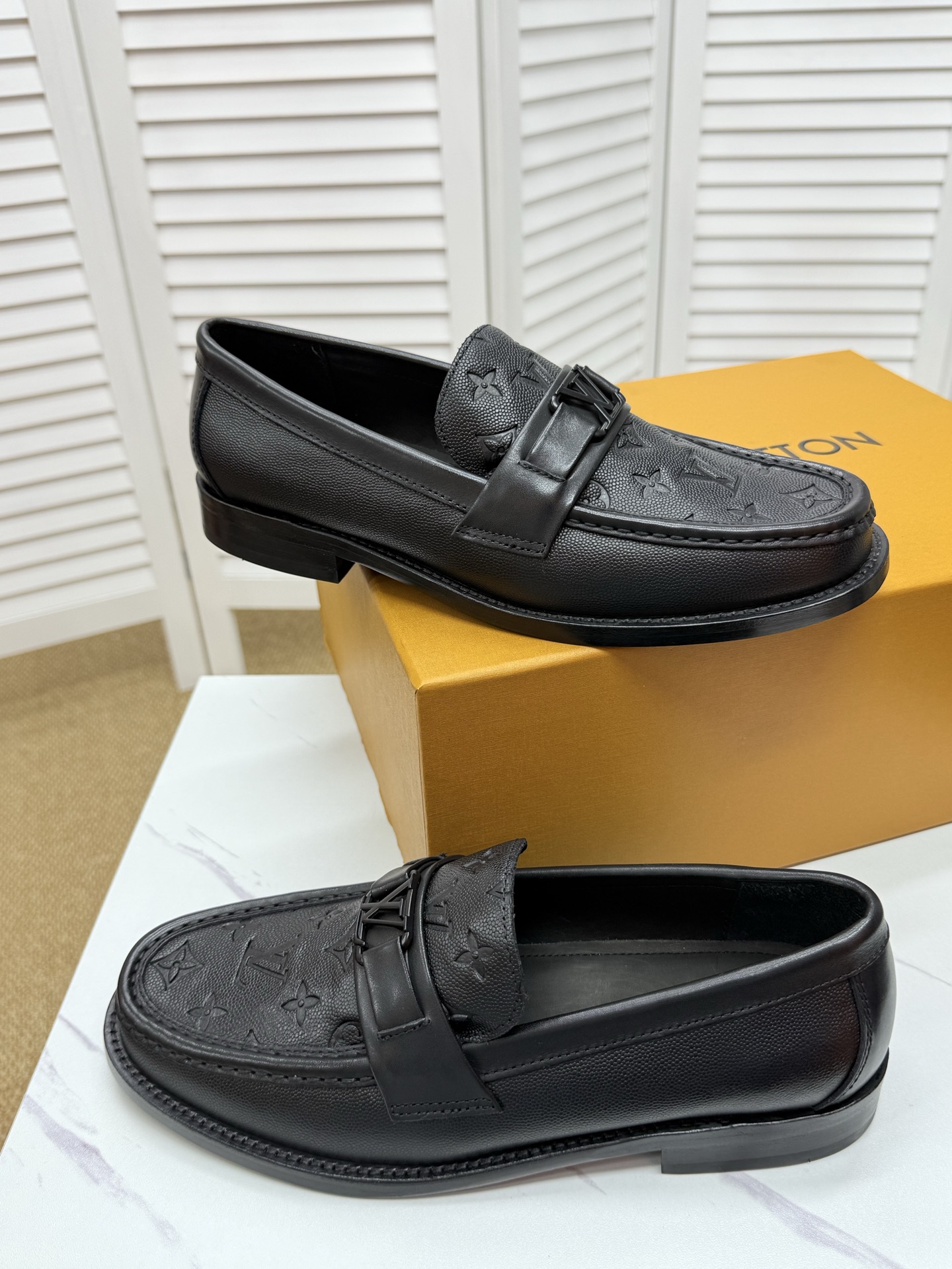 Louis Vuitton Leather Loafers - Black, Imported Material, Comfortable 7 i1745350328377 8752 0 7
