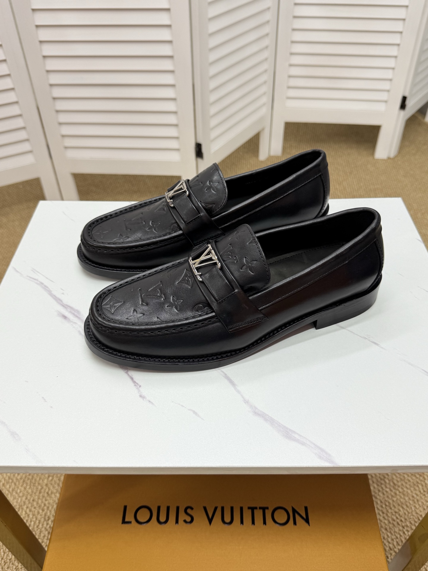 Louis Vuitton Black Leather Loafers for Men, Elegant & Comfortable 1 Louis Vuitton Black Leather Loafers for Men, Elegant & Comfortable