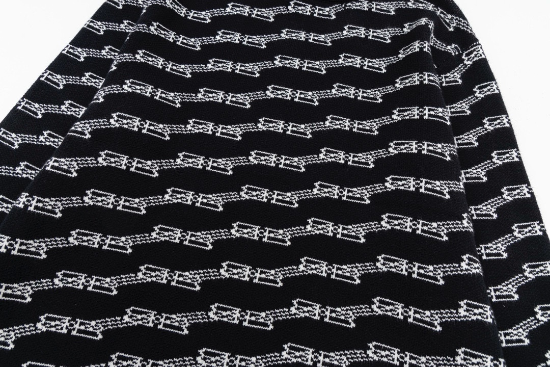 Balenciaga Sweaters: High-Tech Wool, Perfect Details, Black & White, S-XL Sizes - 图片 7