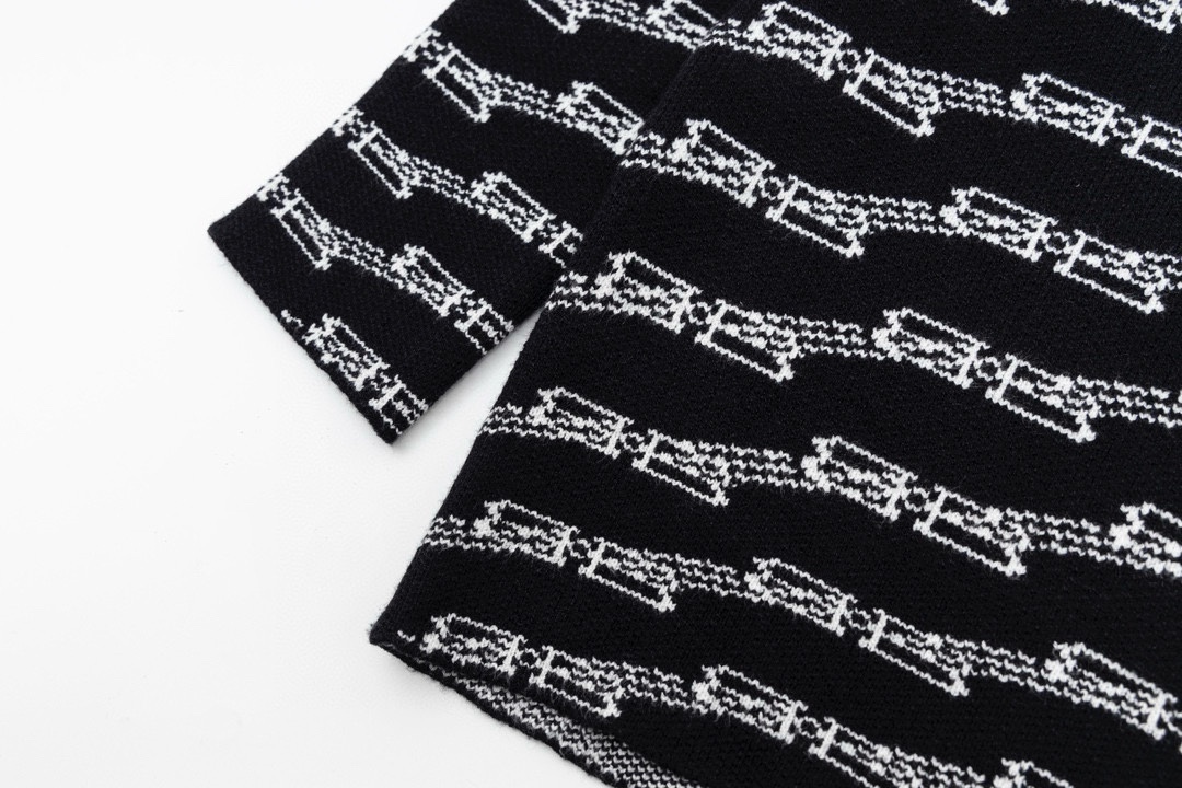 Balenciaga Sweaters: High-Tech Wool, Perfect Details, Black & White, S-XL Sizes - 图片 5