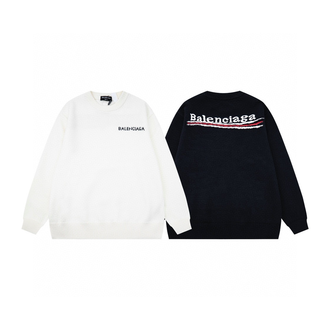 Balenciaga AD64 Collection: High-Tech Wool Sweaters, 500g Suit, Black & White Options - 图片 1