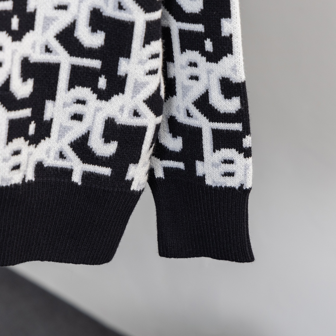 High-Tech Wool Sweater: Dior’s Latest 500g Seven-Needle Design in Black, White, and Green - 图片 4