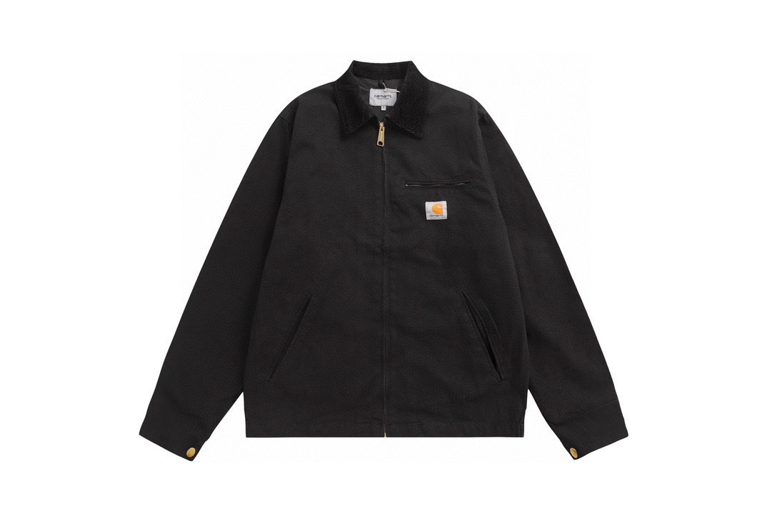 Carhartt Wip Detroit Casual Coat with Gold Details – Black and Yellow, Unisex, M-XL