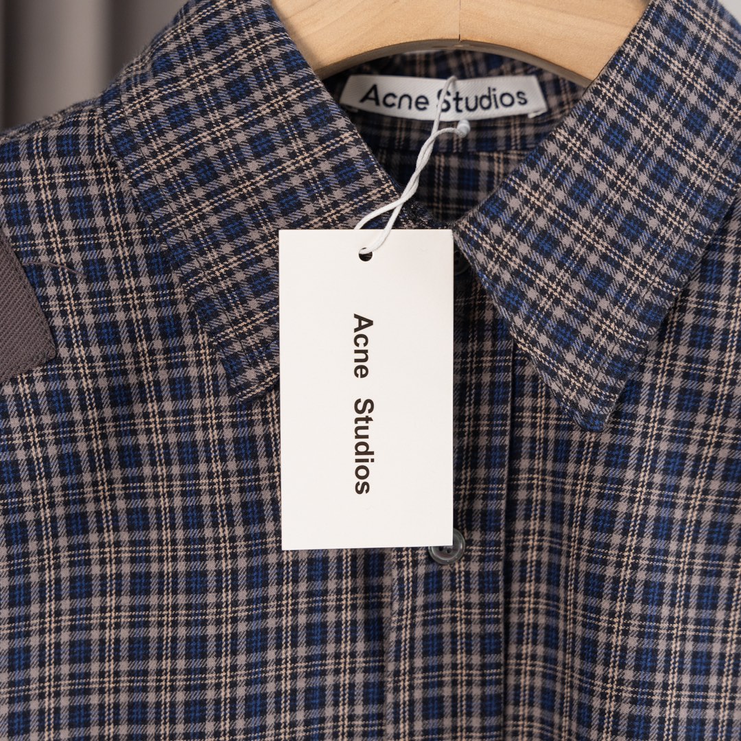 “Acne Studio’s Trendy Jigsaw Shirt: OS-Style Visual-Effect Design, Sizes 44-48” - 图片 5