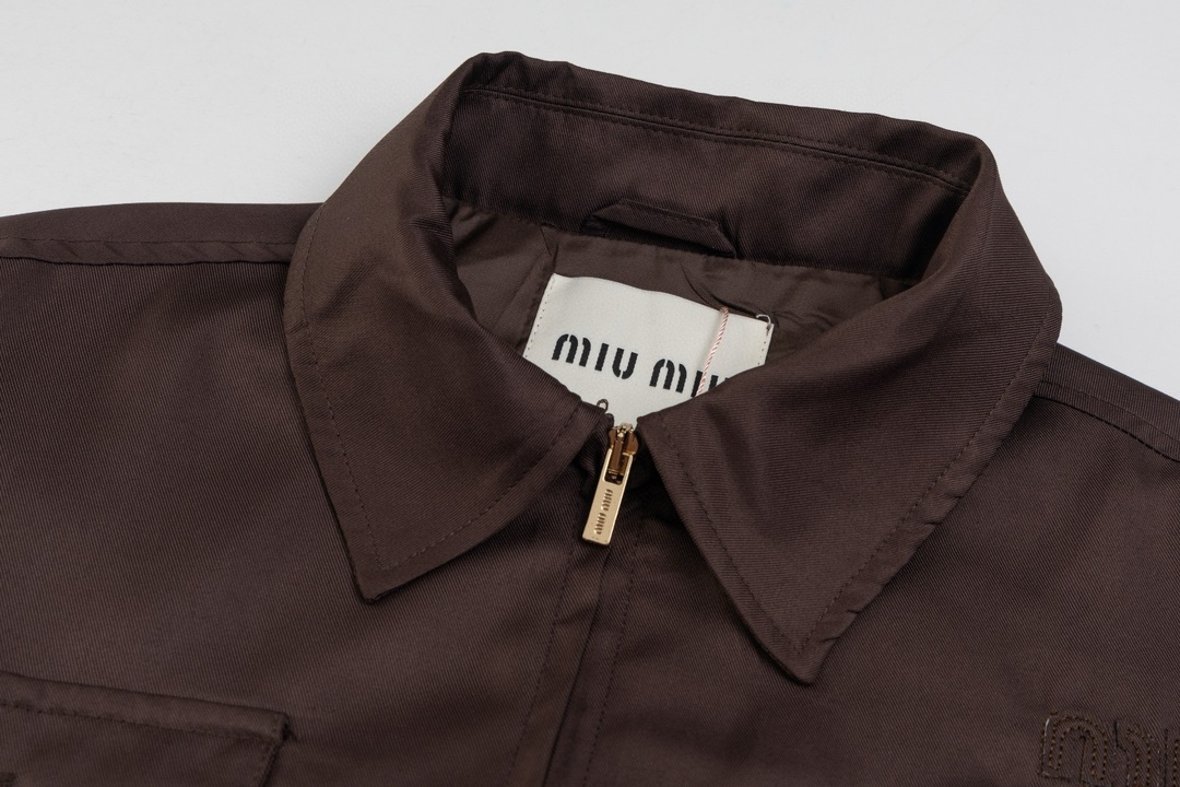 New Miumiu 24FW Cocoa Brown Jacket with Exclusive Features – Limited Edition! - 图片 5