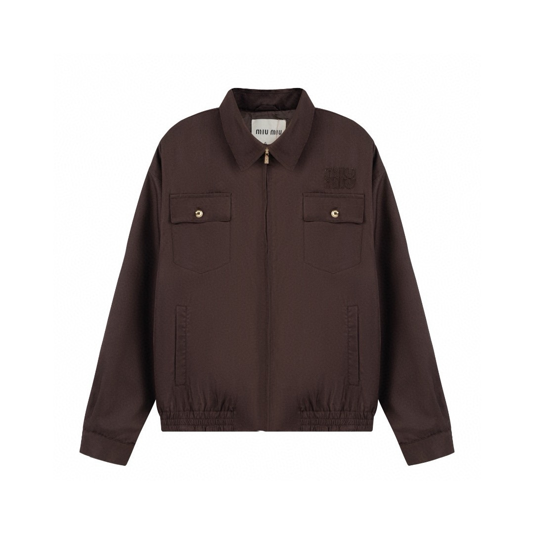 New Miumiu 24FW Cocoa Brown Jacket with Exclusive Features – Limited Edition! - 图片 2