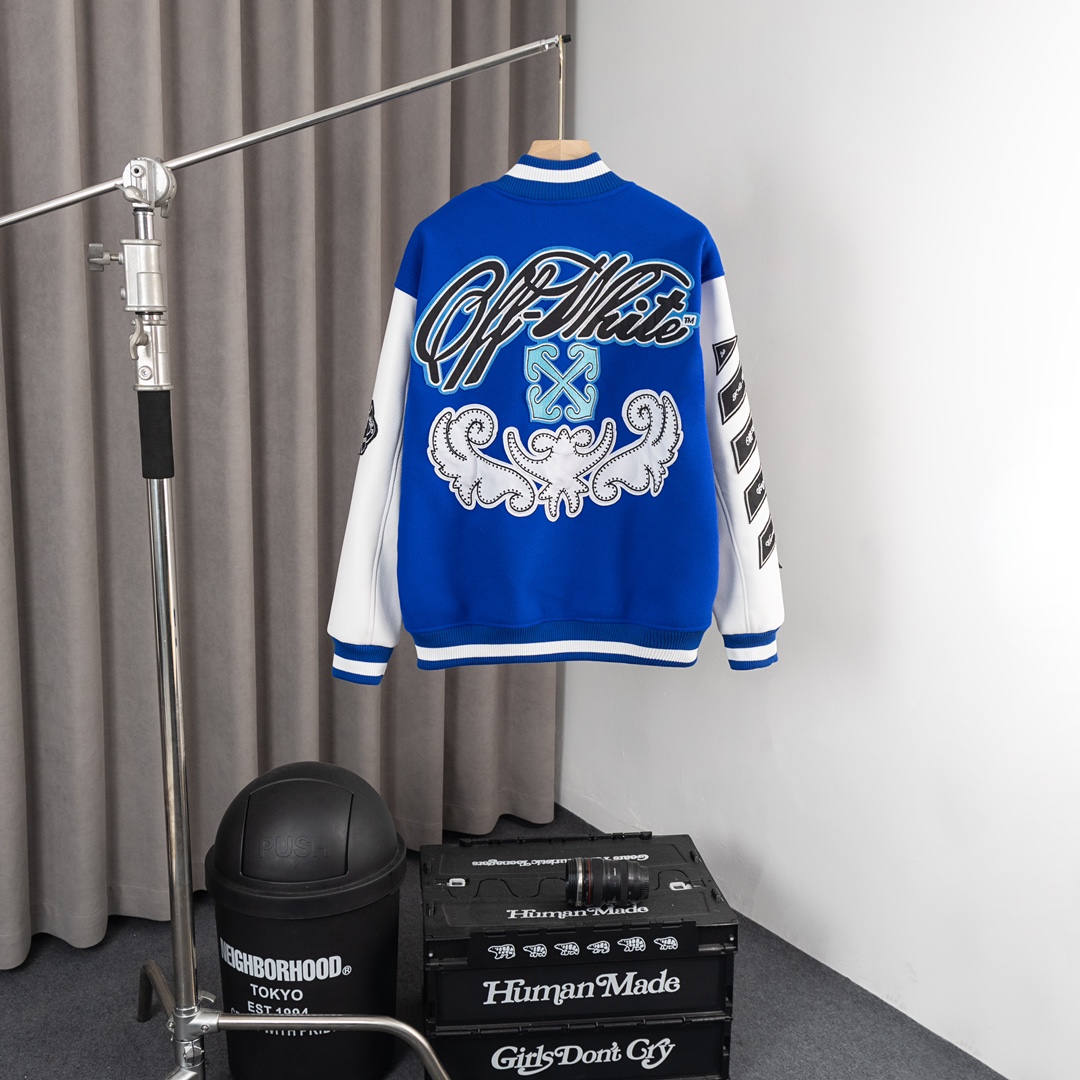 ADY31: OFF WHITE Baseball Jacket 2024s Trend Forecast for Men and Women - 图片 2
