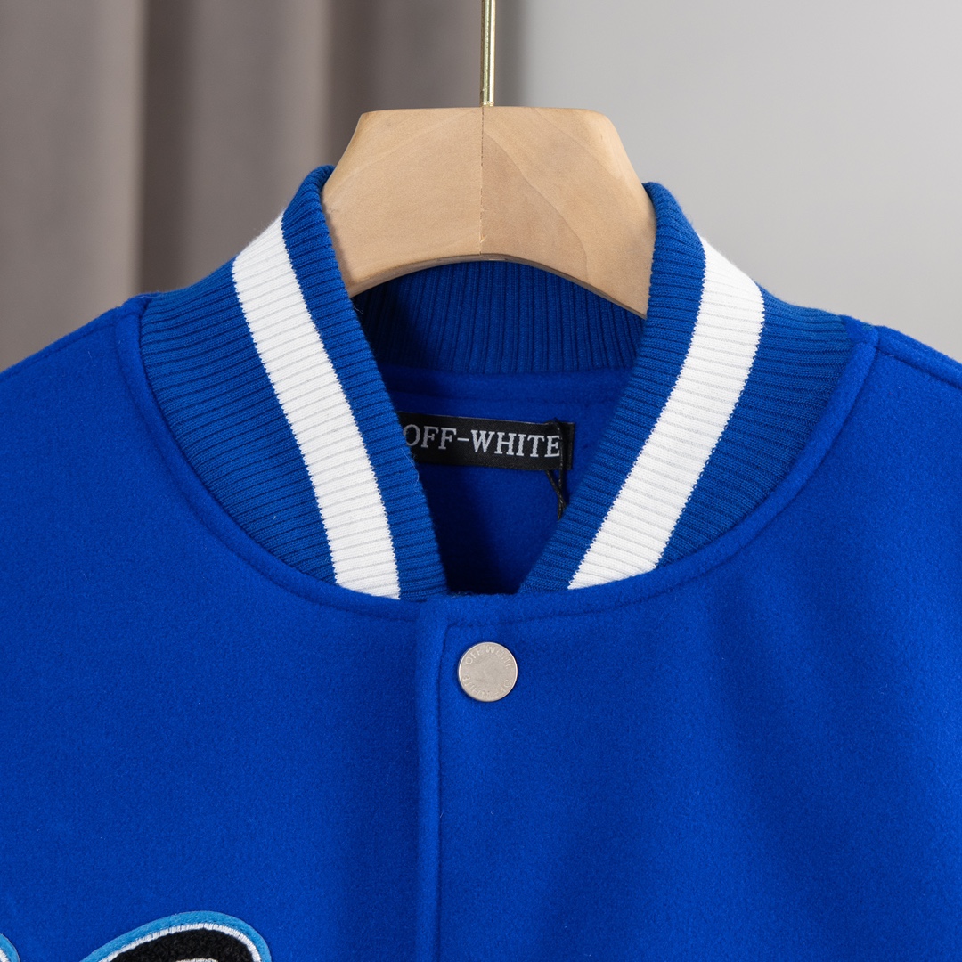 ADY31: OFF WHITE Baseball Jacket 2024s Trend Forecast for Men and Women - 图片 3