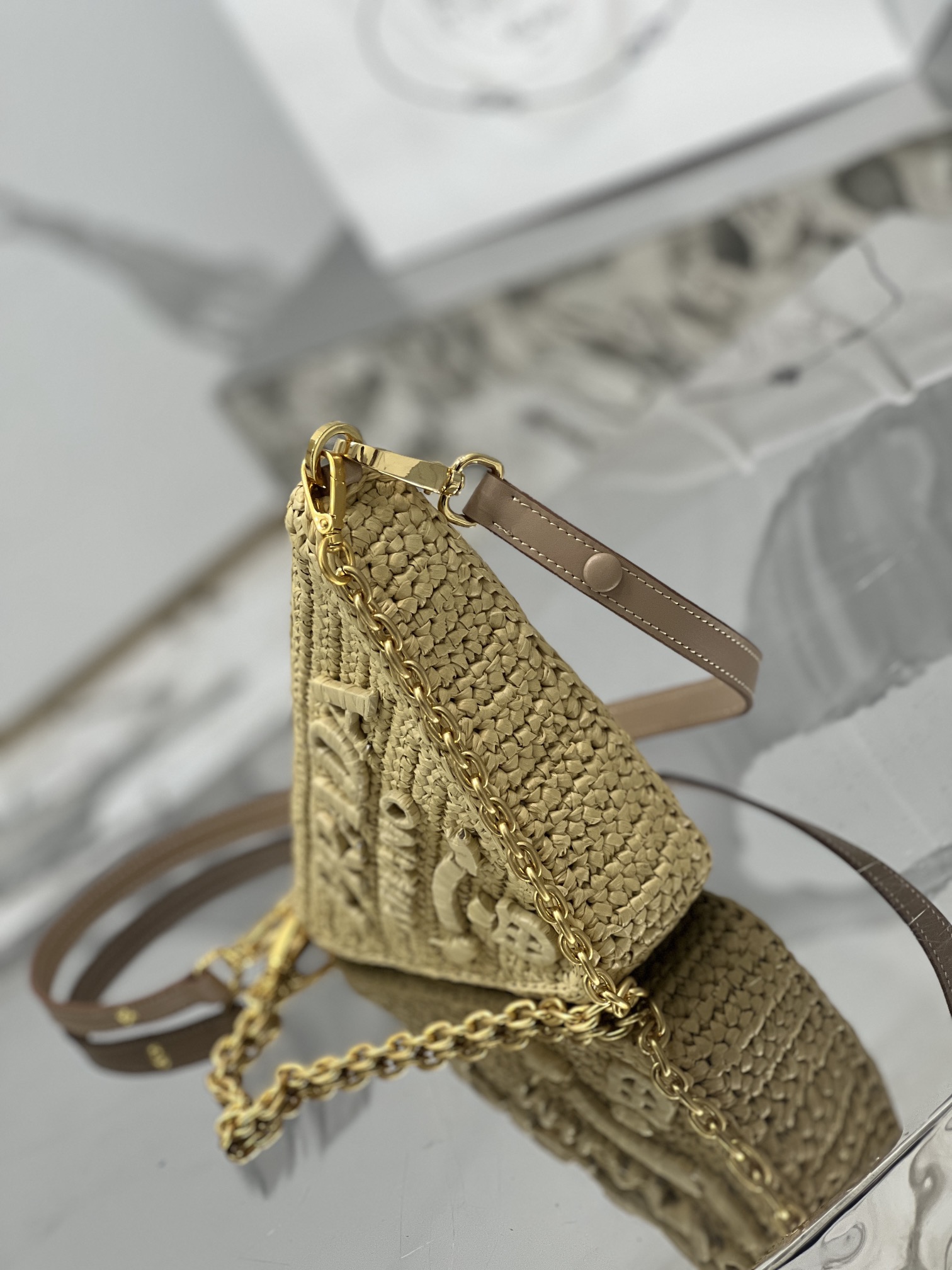 Prada Rare matching counter Woven triangle bag