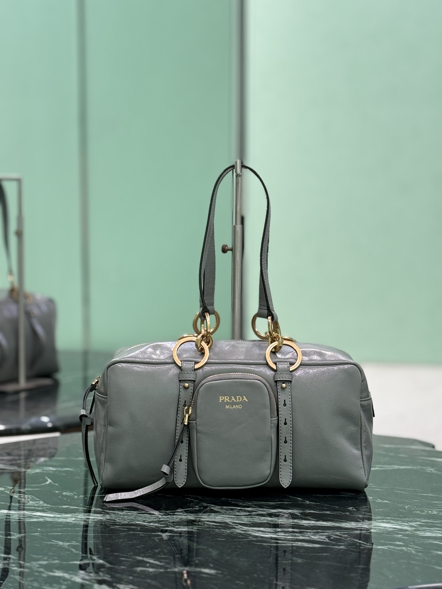 Prada Soft Lux Leather Cube Handbag, Large, Shoulder & Hand Carry