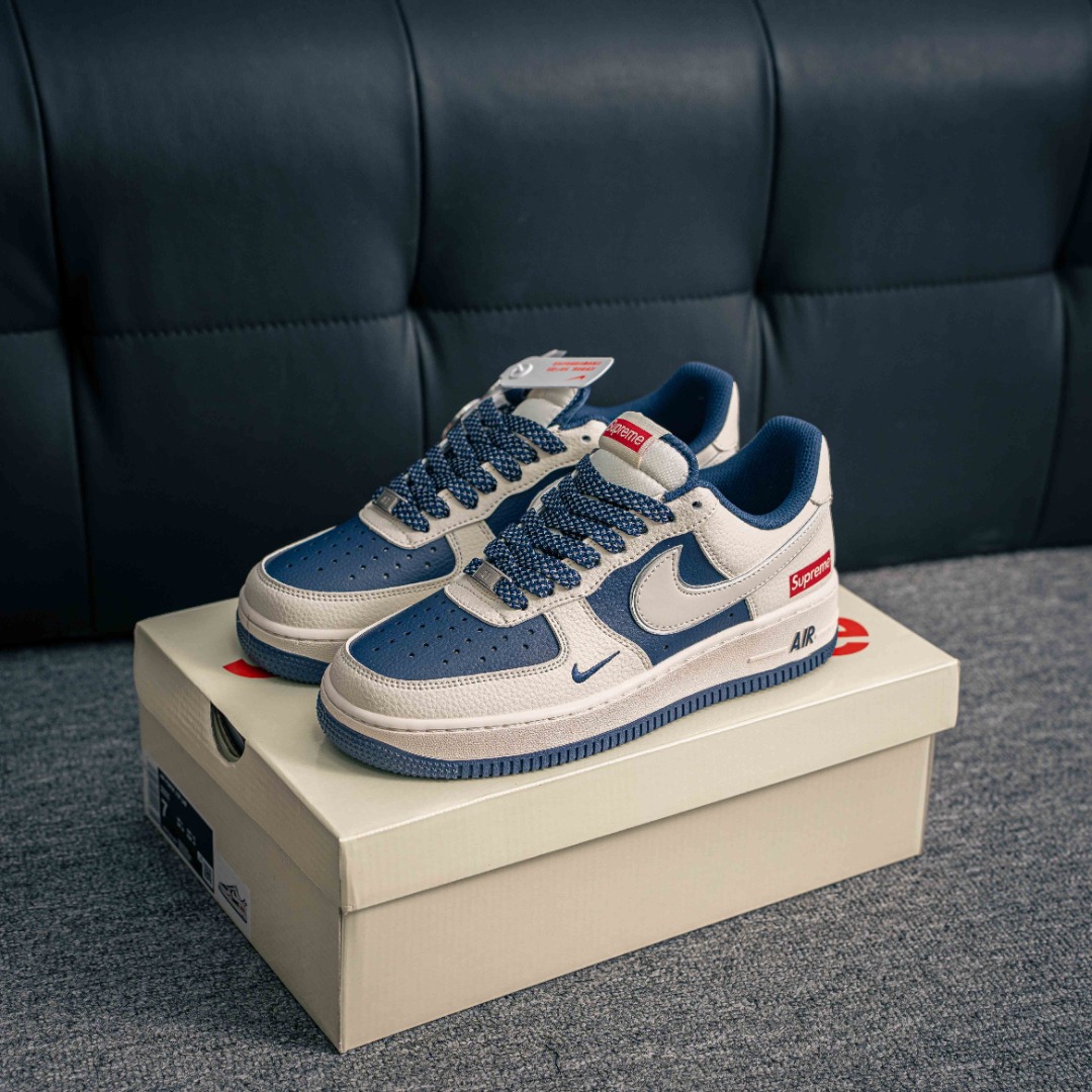 [Air Force Series]Air Force One lowsup White Blue AirForce1 Original grade ori