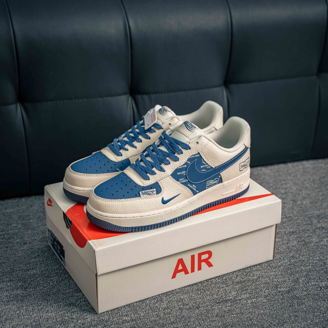 [Air Force Series]Air Force One low white blue Balenciaga AirForce1 Original g