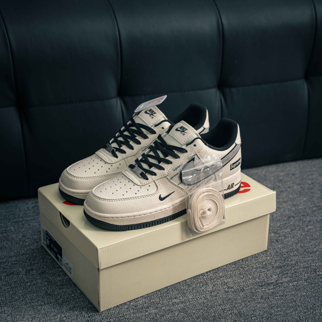 [Air Force Series]Air Force One low black and white supAirForce1 Original grad