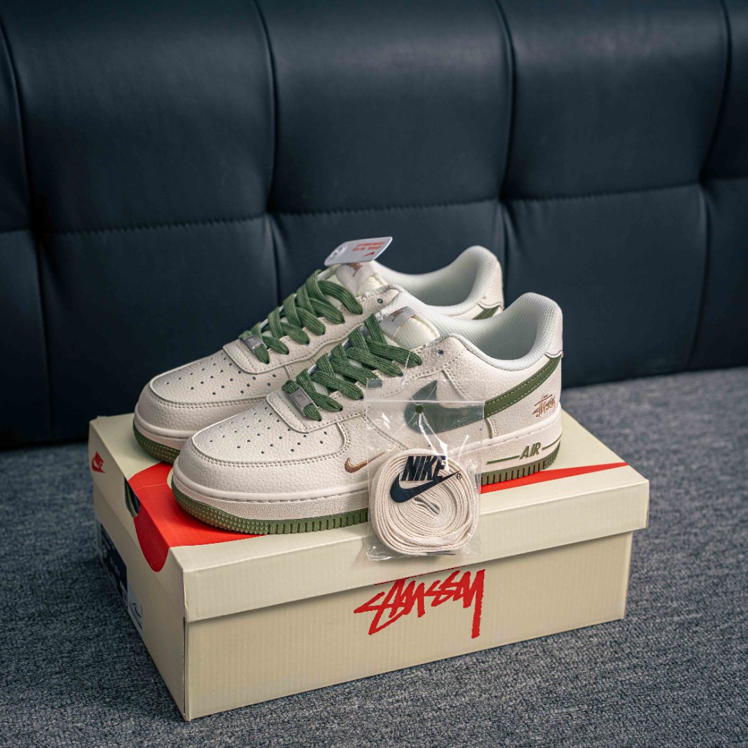 [Air Force Series]Air Force One low Stucy White Green Air Force 1 Original gra