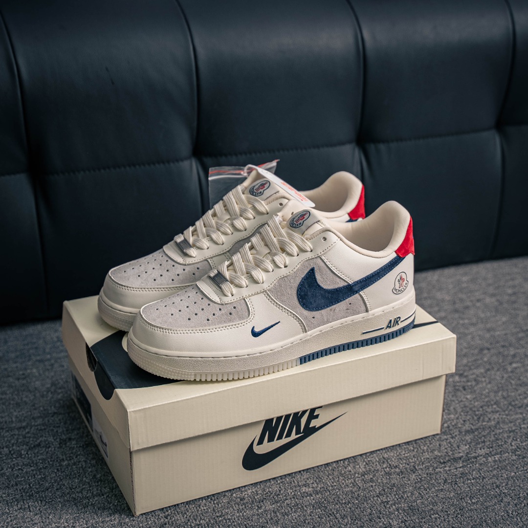 [Air Force Series]Air Force One low Mengkou white gray blue AirForce1 Original