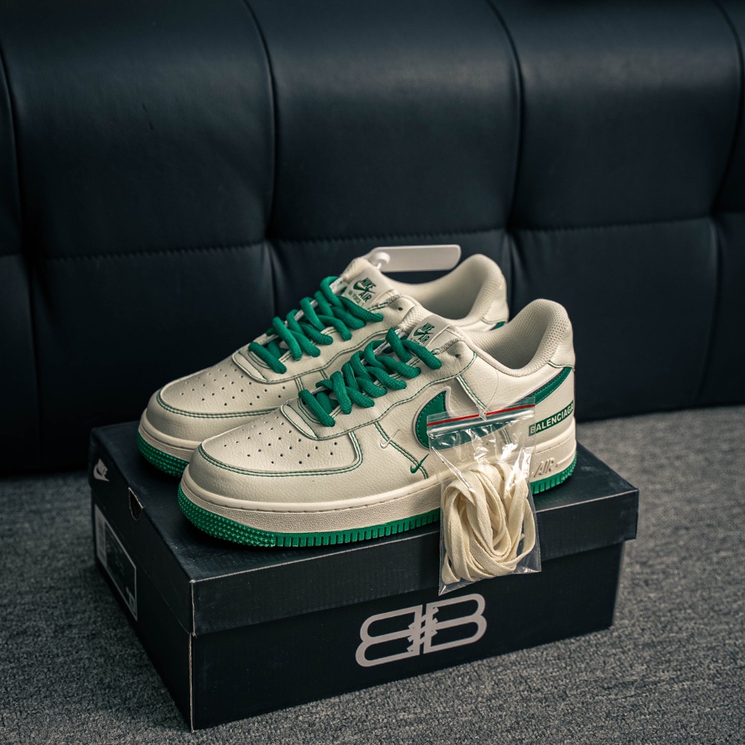 [Air Force Series]Air Force One low white and green Balenciaga AirForce1 Origi