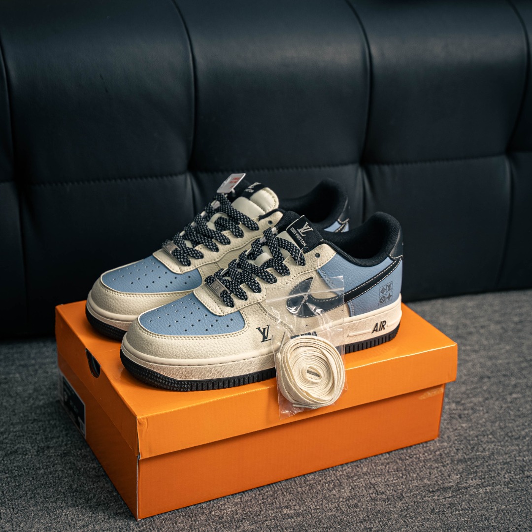 [Air Force Series]Air Force One low White Blue Black lvAirForce1 Original grad