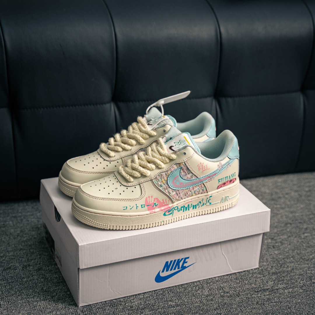 [Air Force Series]Air Force One low custom graffiti chanel style AirForce1 Ori