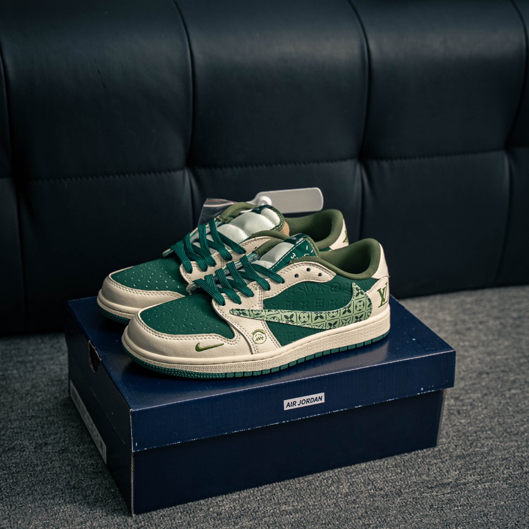 [AJ Series]Joe 1 Low-cut barb white green AirJordan1 Jordan basketball shoes f