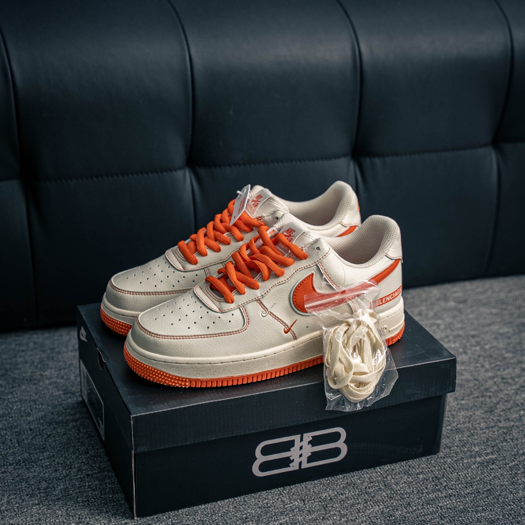 [Air Force Series]Air Force One low White Orange Family Air Force 1 Original g