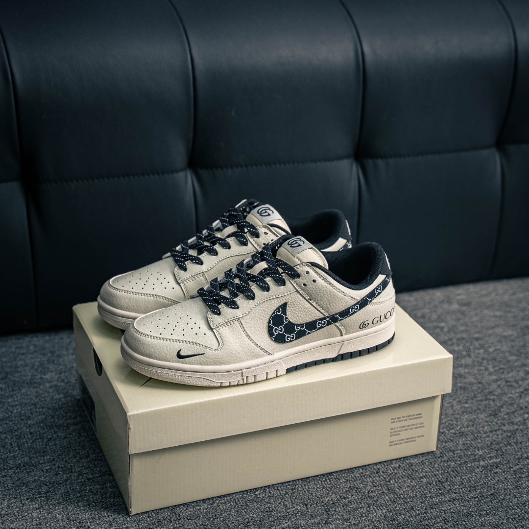 [Dunk Series]NikeDunklow Gucci white and black hook full set of original lasts