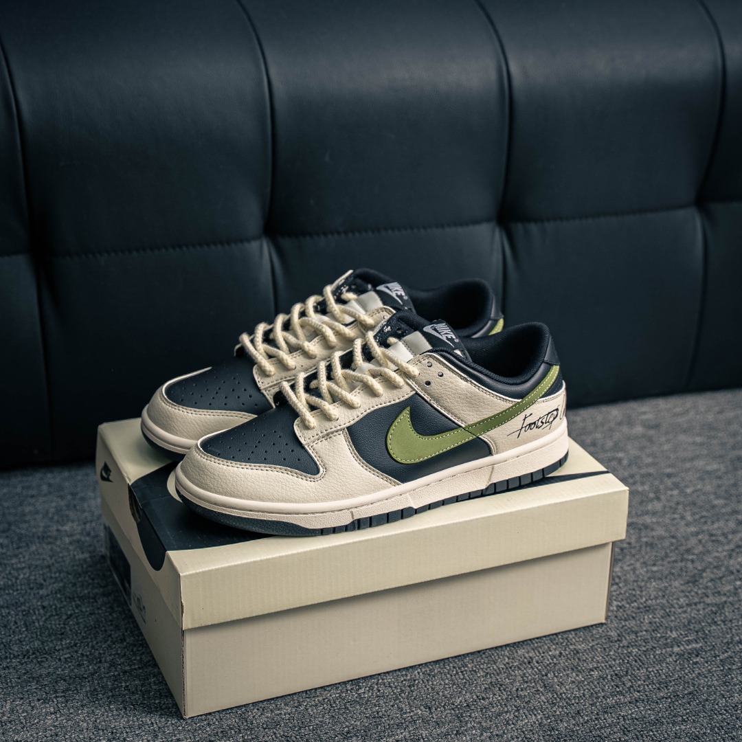 [Dunk Series]NikeDunklow custom color matching white, black and green letters